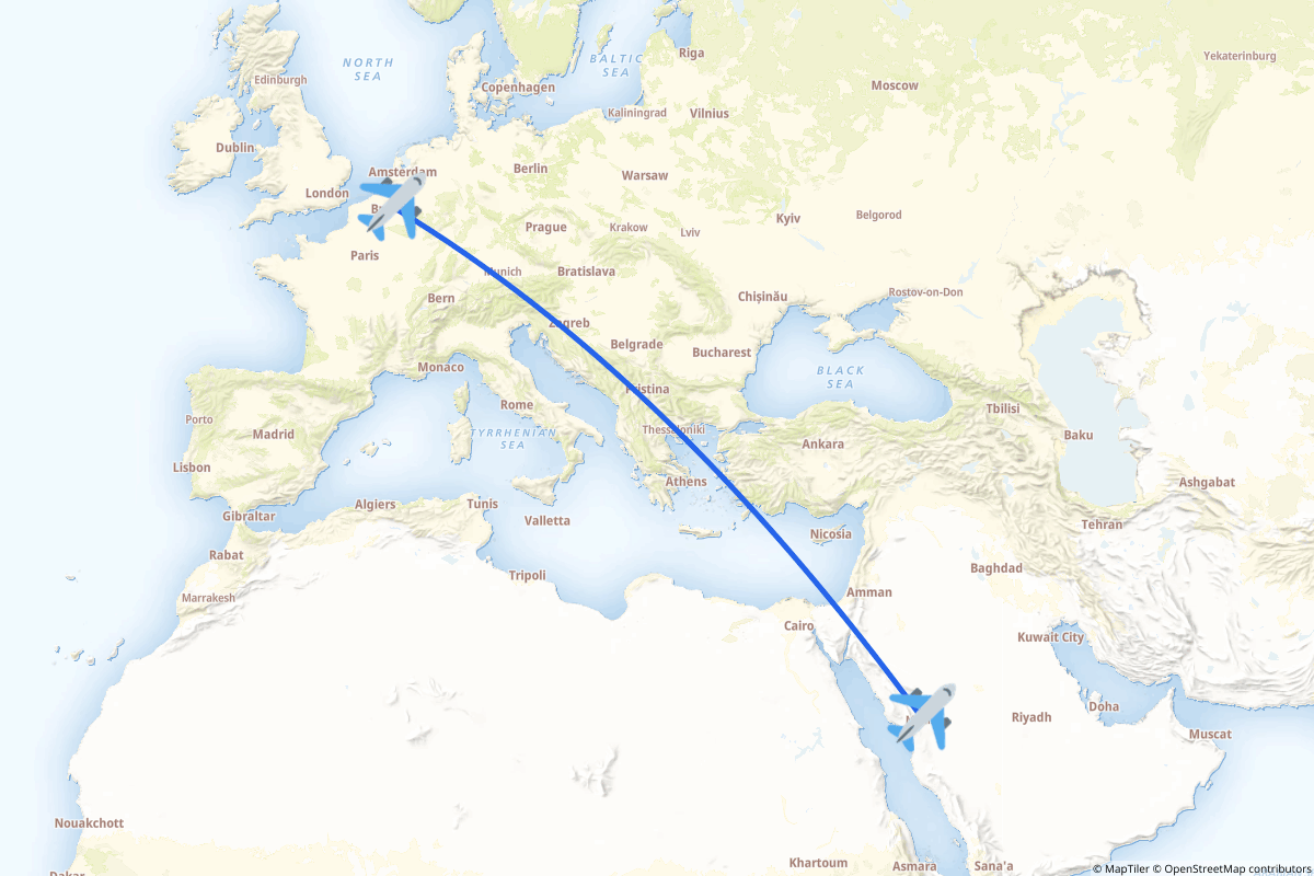 Map of the Medina to Zaventem route