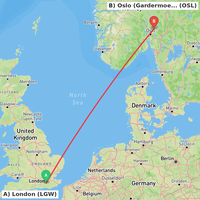 Route map for EGKK-ENGM