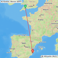 Route map for EGTE-LEAL