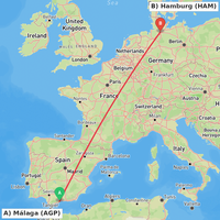Route map for LEMG-EDDH