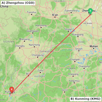 Route map for ZHCC-ZPPP