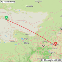 Route map for ZWHM-ZHCC